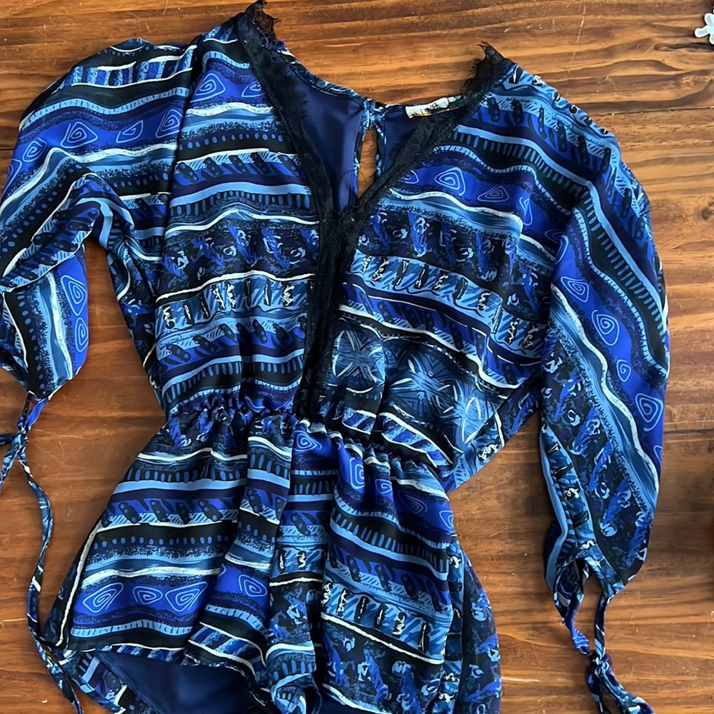Vintage Havana lace up romper. Size 10-12
